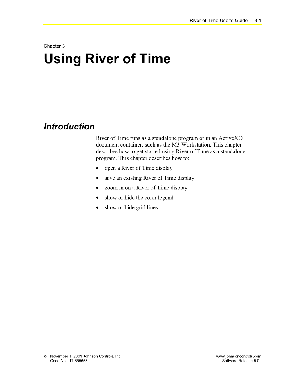 River of Time User's Guide: Chapter 3