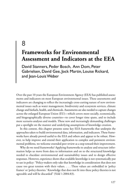 Frameworks for Environmental Assessment and Indicators at The