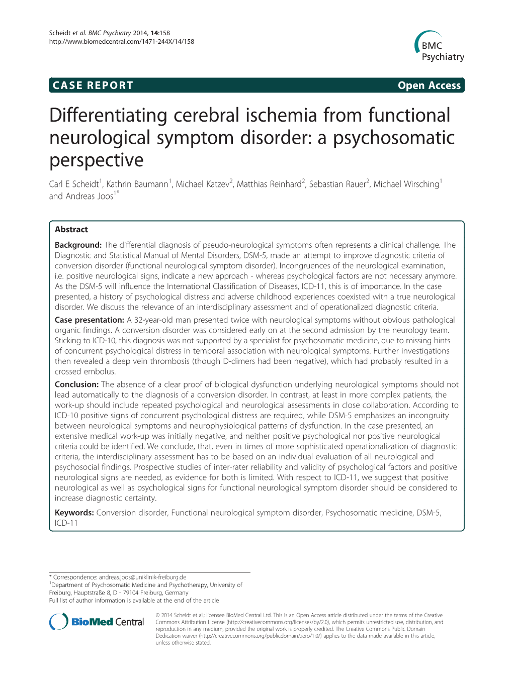 Differentiating Cerebral Ischemia from Functional