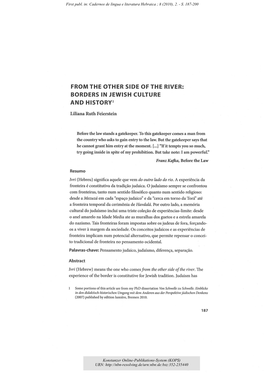 From the Other Side of the River : Borders in Jewish Culture and History