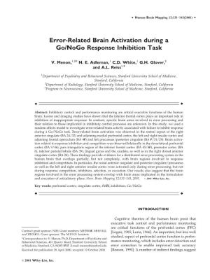 Error-Related Brain Activation During a Go/Nogo Response Inhibition Task