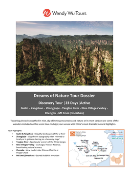 Dreams of Nature Tour Dossier