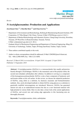 N-Acetylglucosamine: Production and Applications