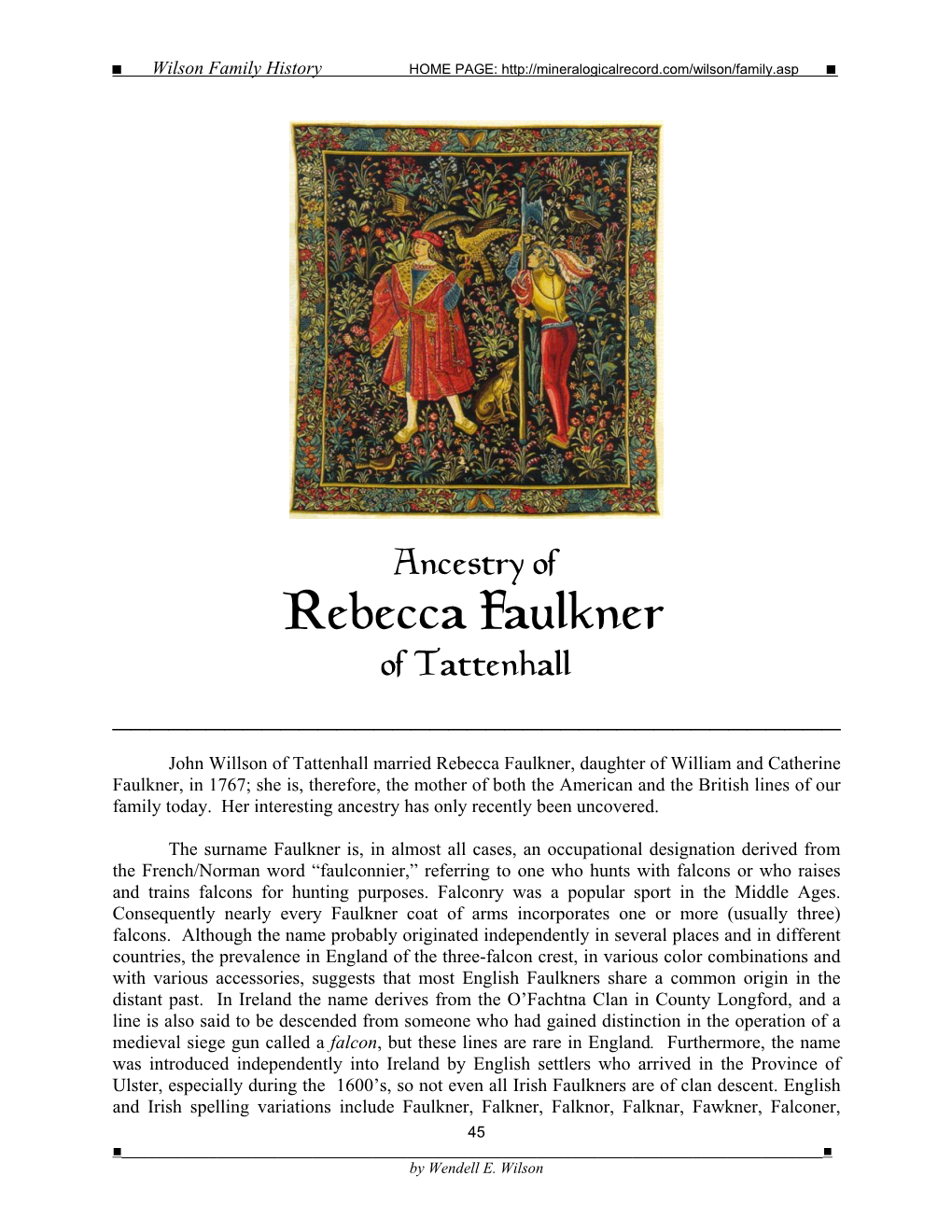 Rebecca Faulkner of Tattenhall ______