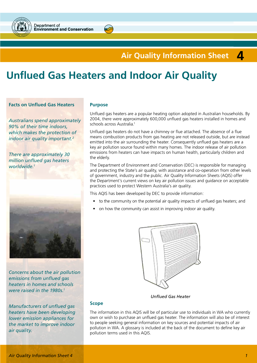 Unflued Gas Heaters and Indoor Air Quality