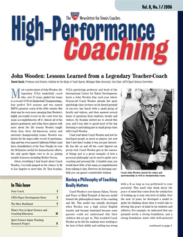 John Wooden: Lessons Learned from a Legendary Teacher-Coach