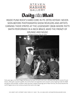 Inside Punk Rock's Hard Core in Its 1970S Heyday: Never