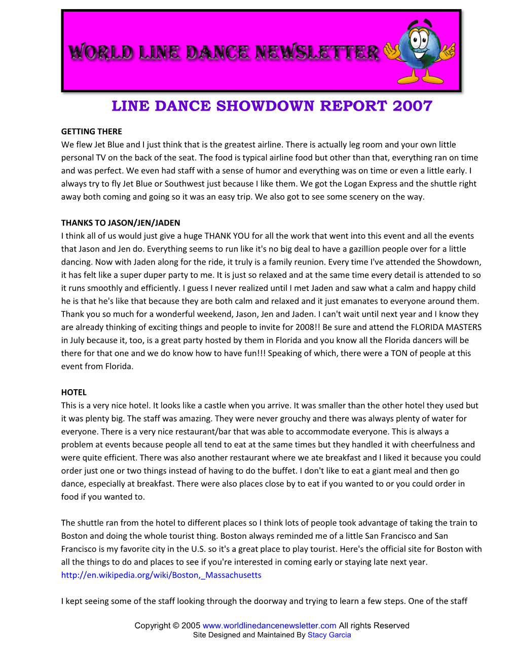 Line Dance Showdown Report 2007