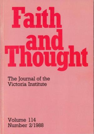 The Journal of the Victoria Institute Volume 114 Number 2/1988