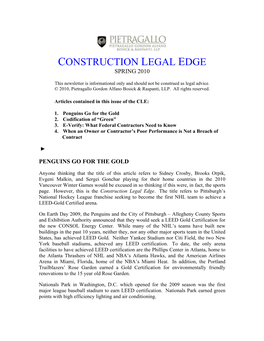 Construction Legal Edge Spring 2010