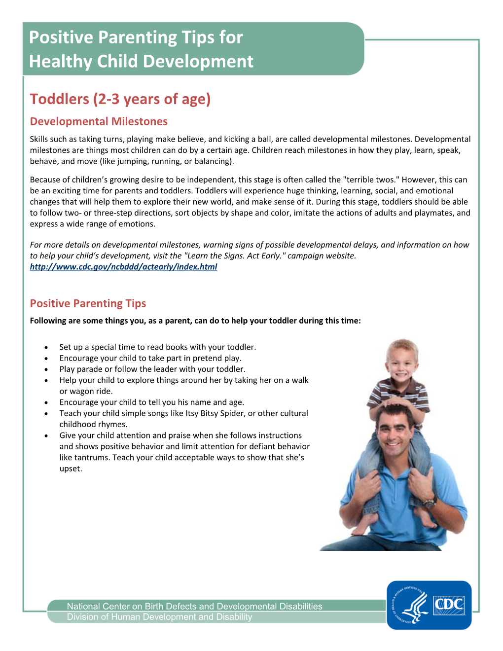 Positive Parenting Tips for Healthy Child Development Toddlers (2-3 Year Of