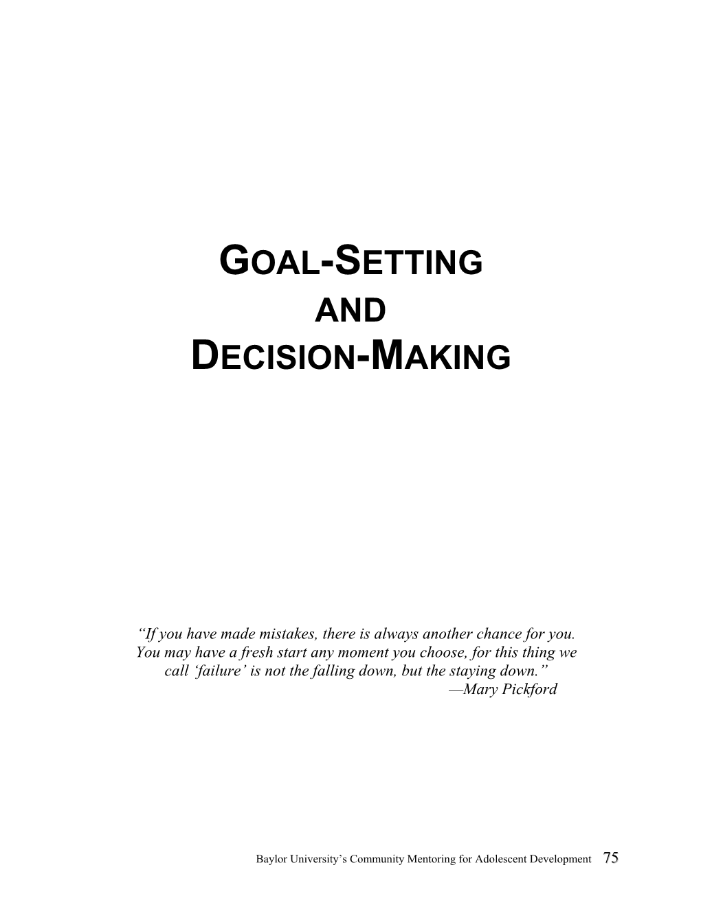 assignment 01 06 decision making & goal setting