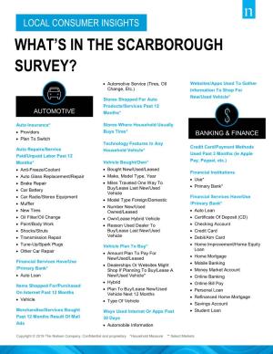 Local Consumer Insights What’S in the Scarborough Survey?