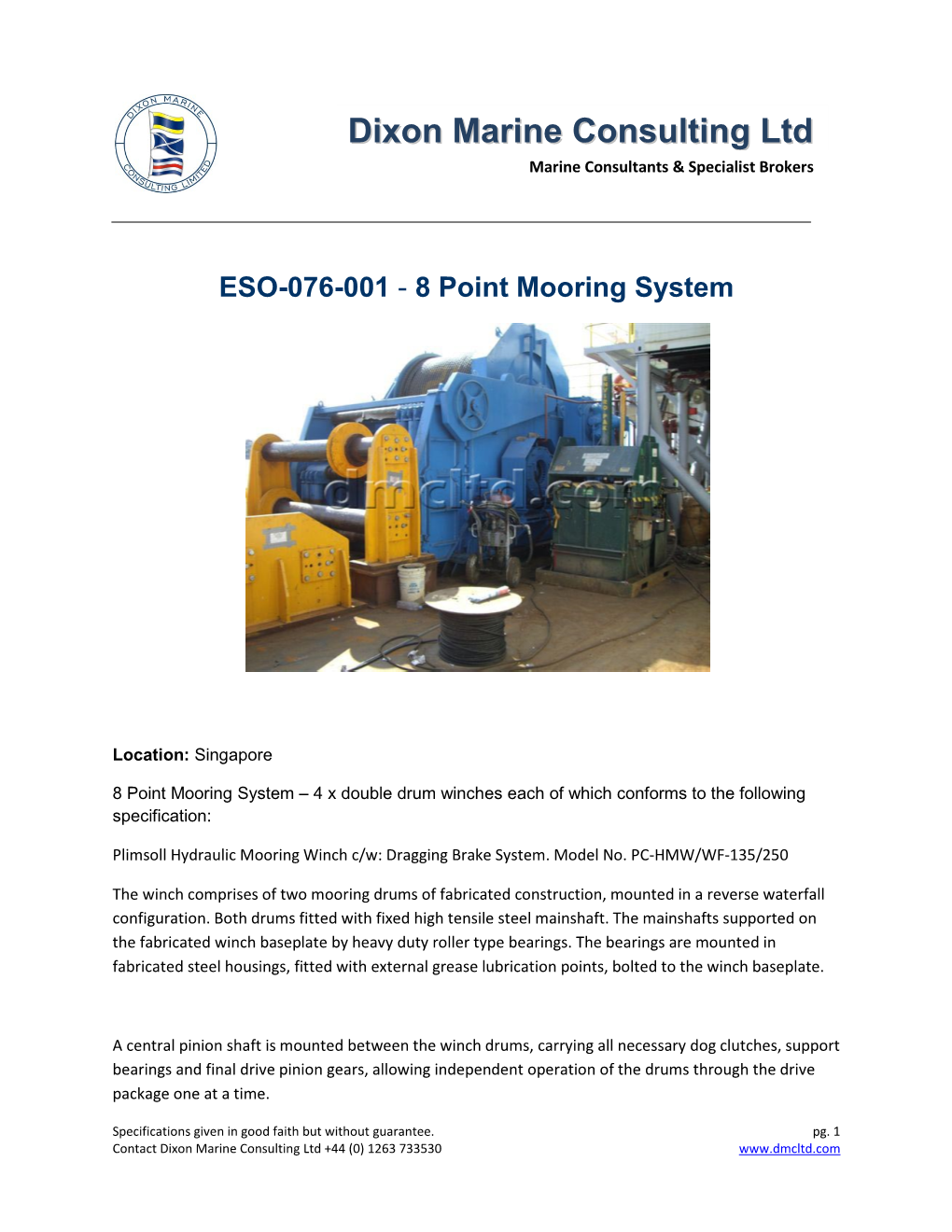 ESO-076-001 - 8 Point Mooring System