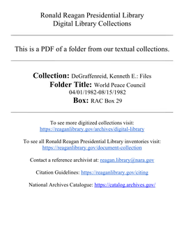 Files Folder Title: World Peace Council 04/01/1982-08/15/1982 Box: RAC Box 29