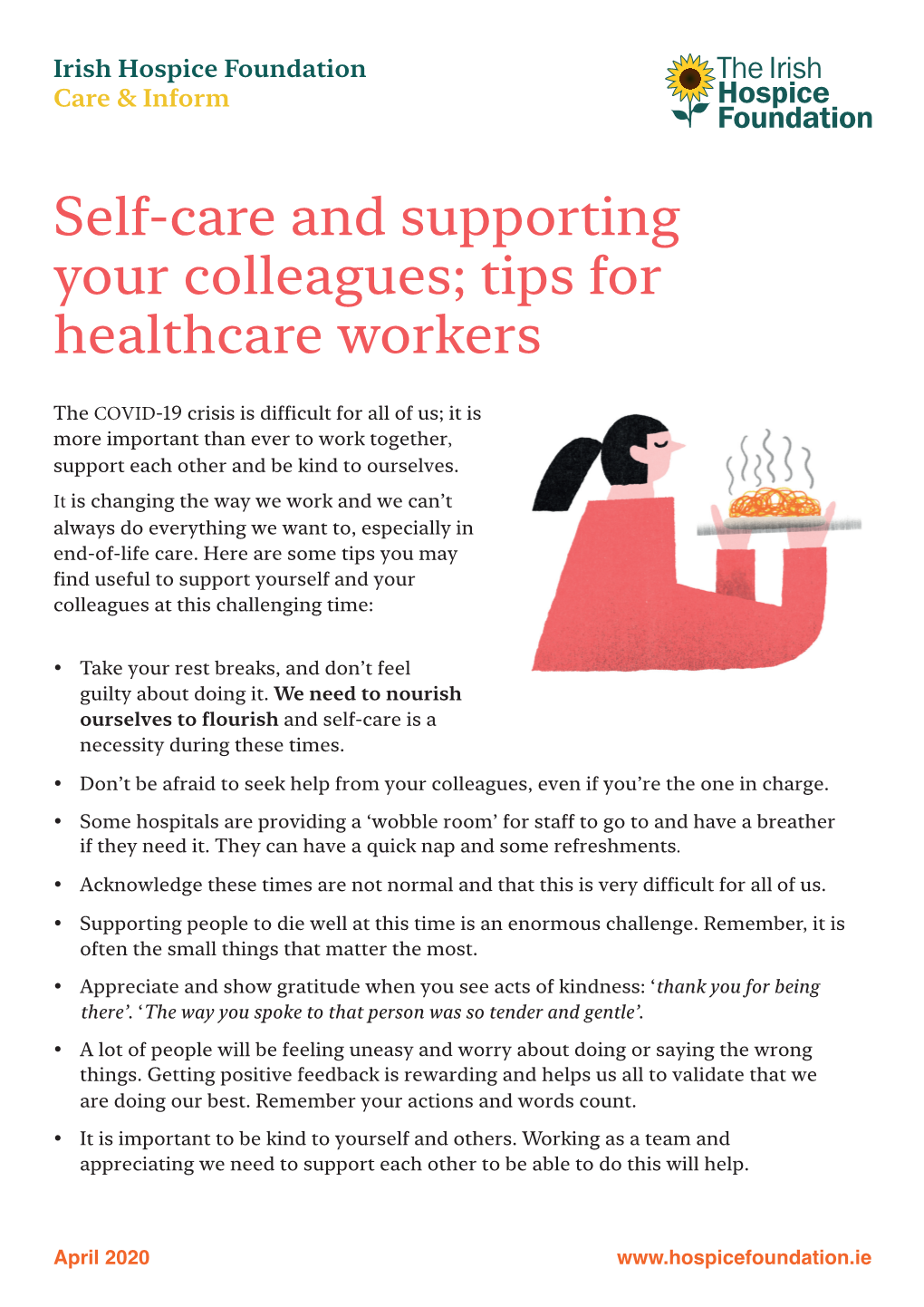 Self-Care and Supporting Your Colleagues; Tips for Healthcare Workers