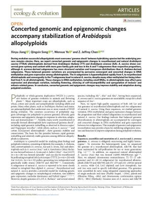 Concerted Genomic and Epigenomic Changes Accompany Stabilization of Arabidopsis Allopolyploids
