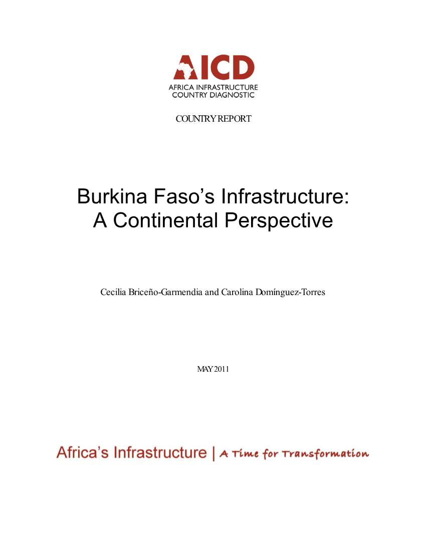 Burkina Faso's Infrastructure: a Continental Perspective