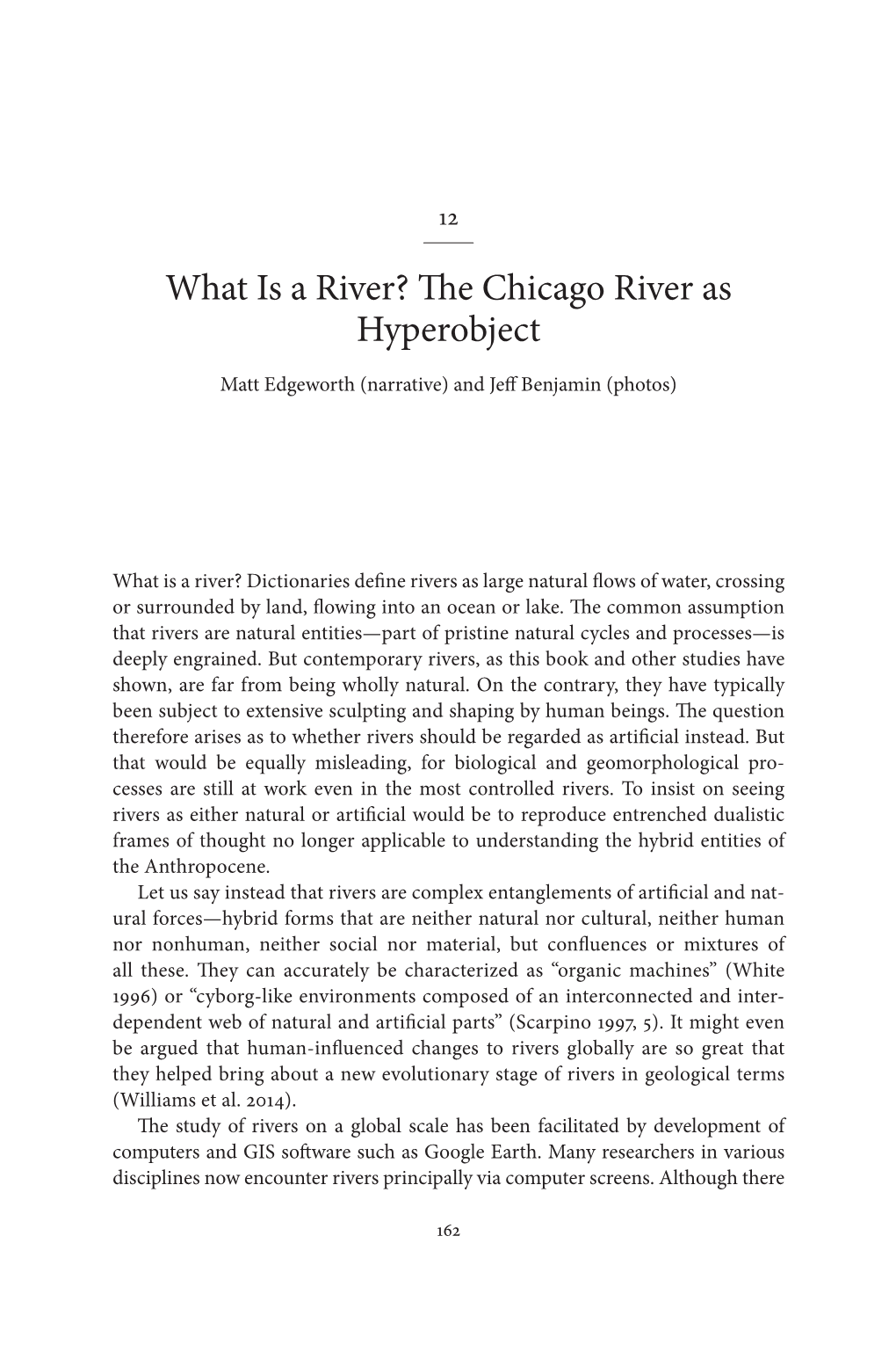 What Is a River? the Chicago River As Hyperobject