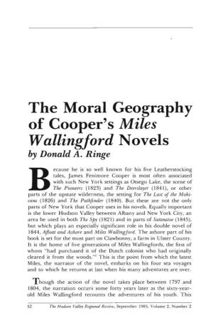 The Moral Geography of Cooper's Miles Wallingford Novels by Donald A