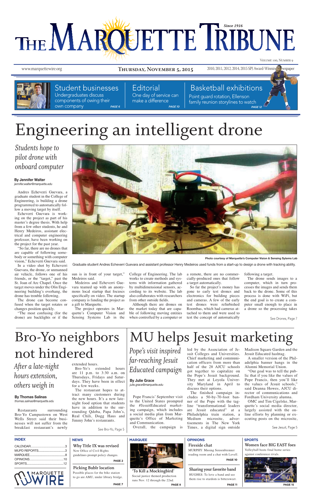 Engineering an Intelligent Drone Students Hope to Pilot Drone with Onboard Computer