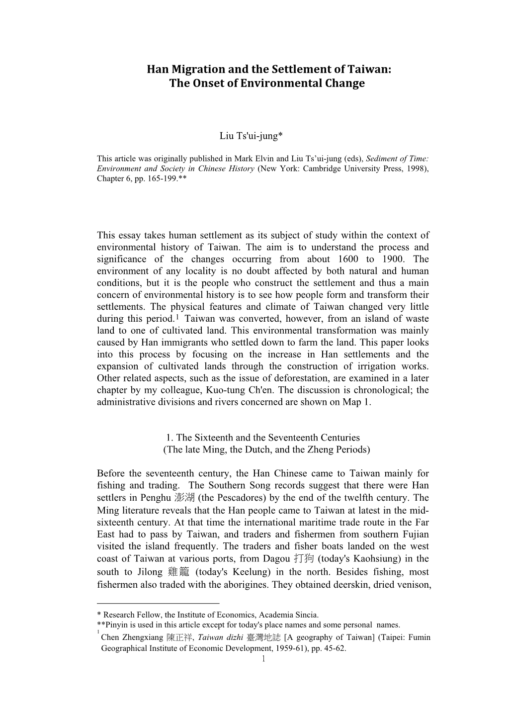 Han Settlements and the Expansion of Cultivated Lands Through the Construction of Irrigation Works