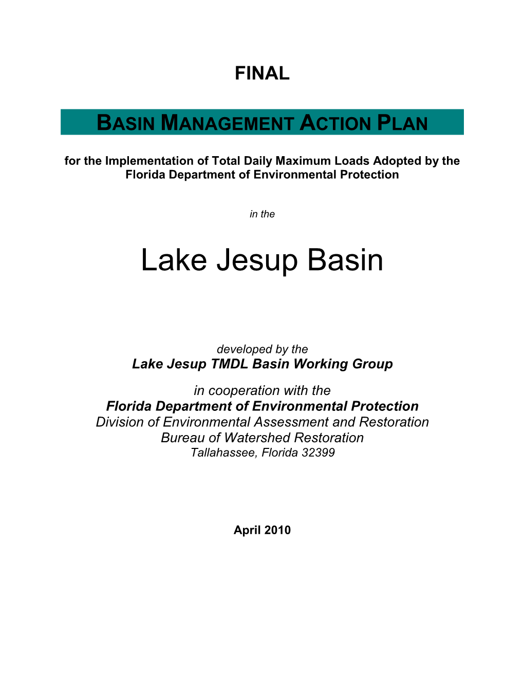 Lake Jesup Bmap Area