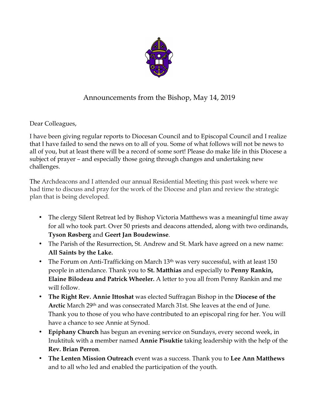 Bishop's Announcements 19-05-14 Final