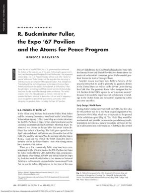 R. Buckminster Fuller, the Expo ’67 Pavilion and the Atoms for Peace Program 487