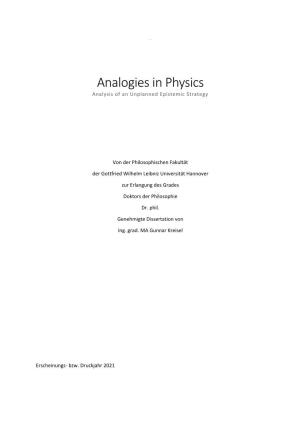 Analogies in Physics Analysis of an Unplanned Epistemic Strategy