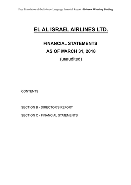 El Al Israel Airlines Ltd