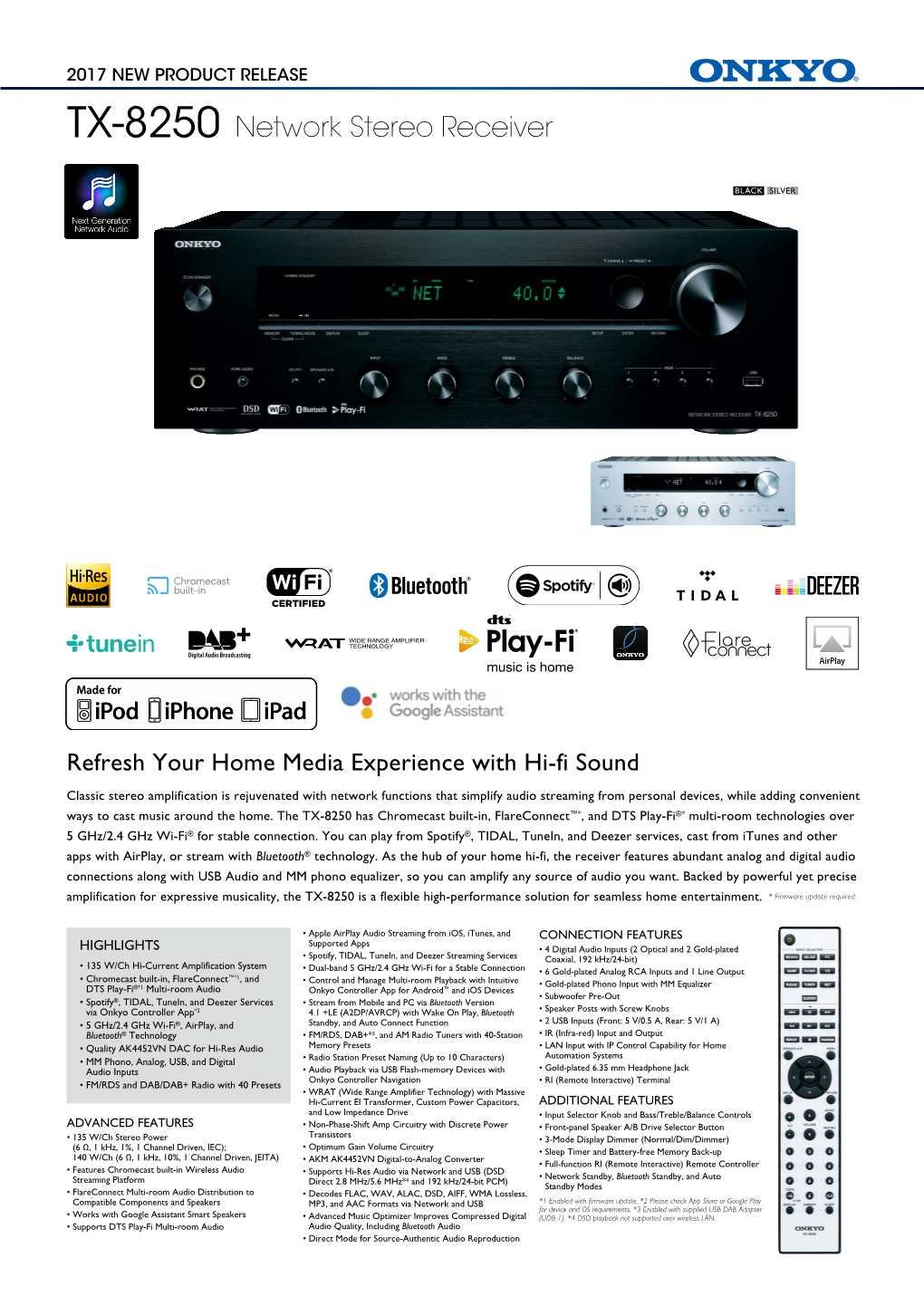 TX-8250 Network Stereo Receiver