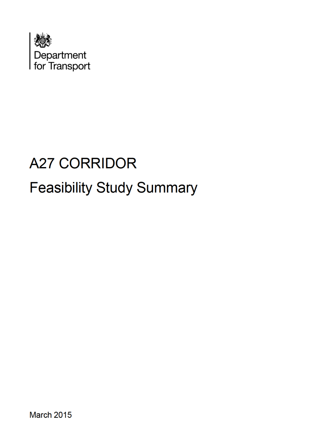 A27 Corridor: Feasibility Study Summary