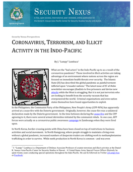 Coronavirus,Terrorism,And Illicit Activity in the Indo