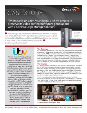 ITV Embarks on a Ten-Year Digital Archive Project to Preserve Its Video Content for Future Generations with a Spectra Logic Storage Solution