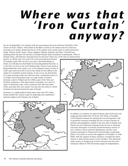 Where Was That 'Iron Curtain' Anyway?