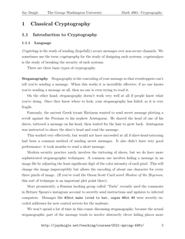 Section 1: Classical Cryptography