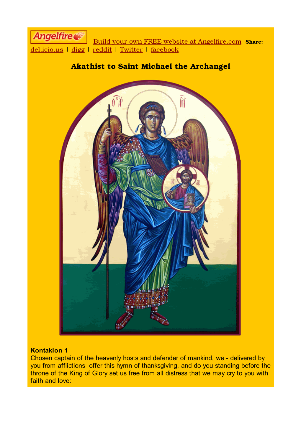 Akathist to Saint Michael the Archangel