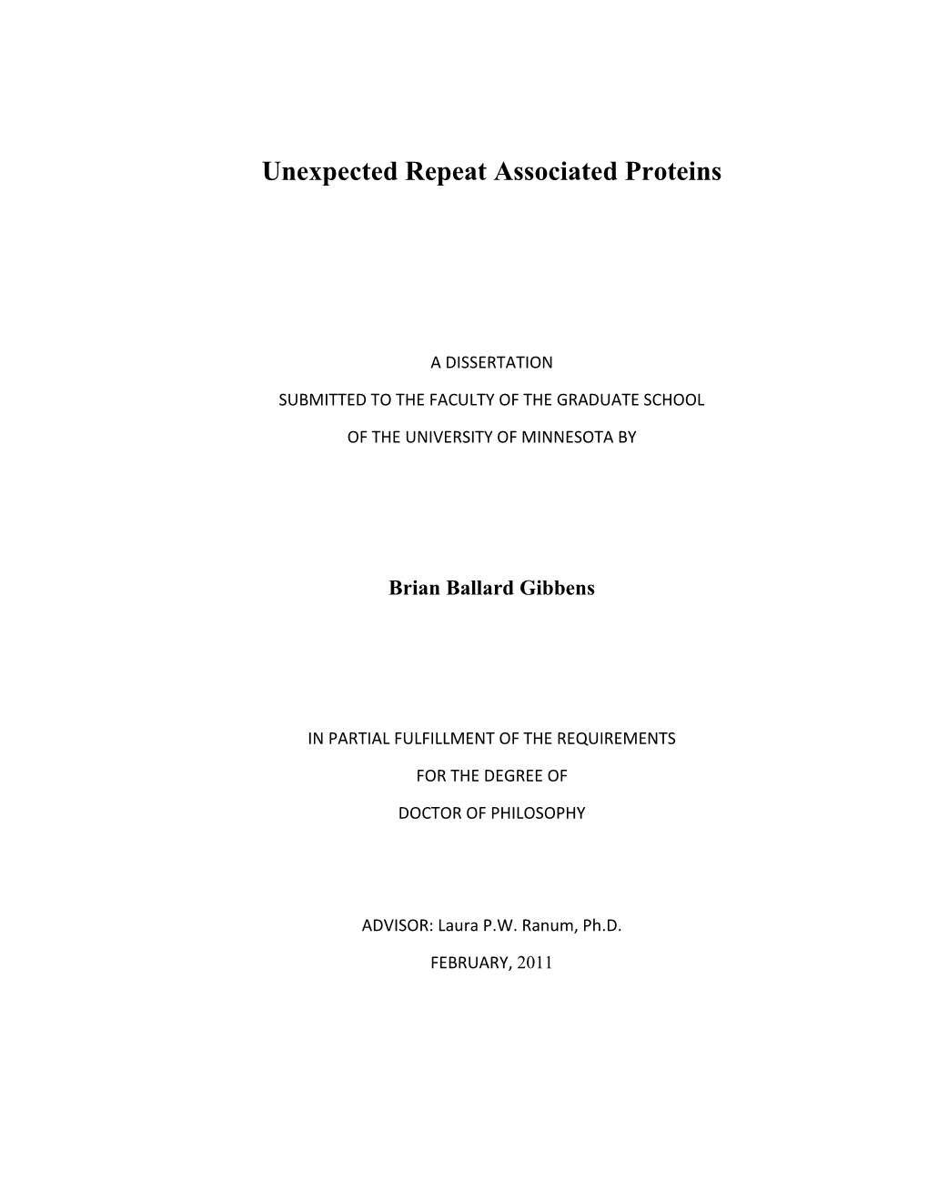 Unexpected Repeat Associated Proteins