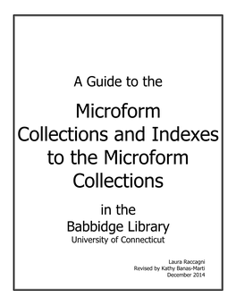 Guide to the Microform Research Collections