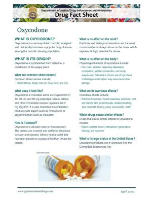 Drug Fact Sheet: Oxycodone