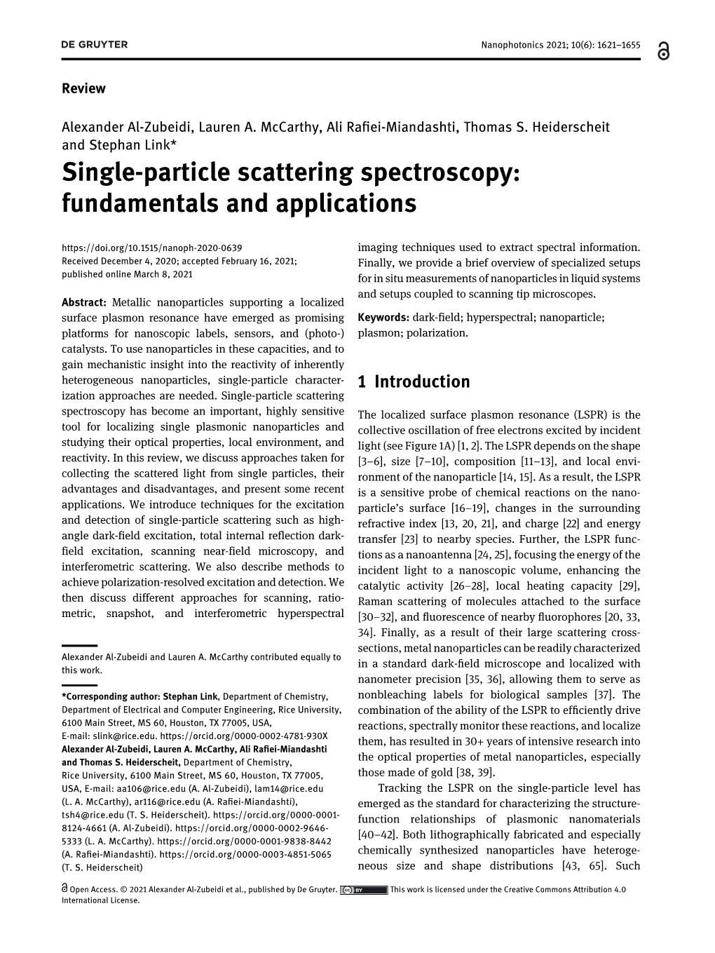 Single-Particle Scattering Spectroscopy