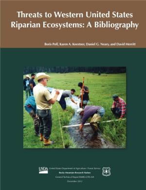 Threats to Western United States Riparian Ecosystems: a Bibliography