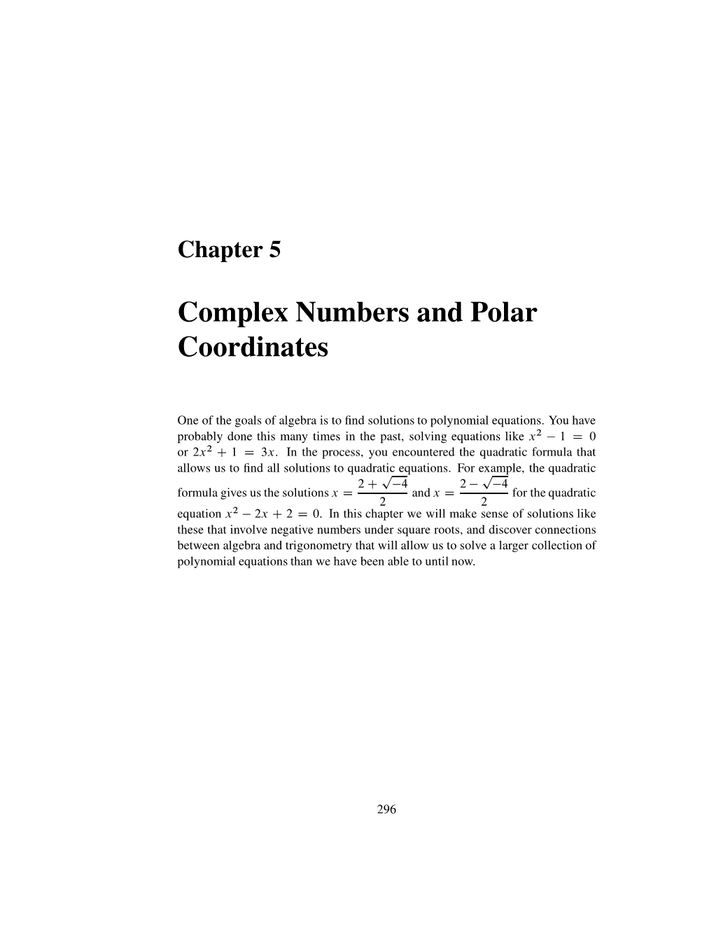 Complex Numbers and Polar Coordinates