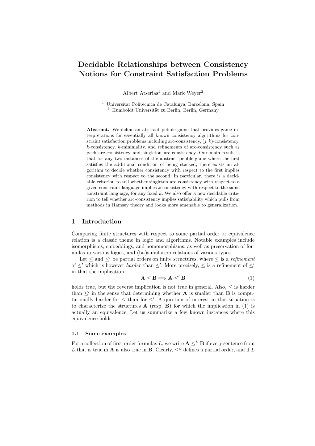 Decidable Relationships Between Consistency Notions for Constraint Satisfaction Problems