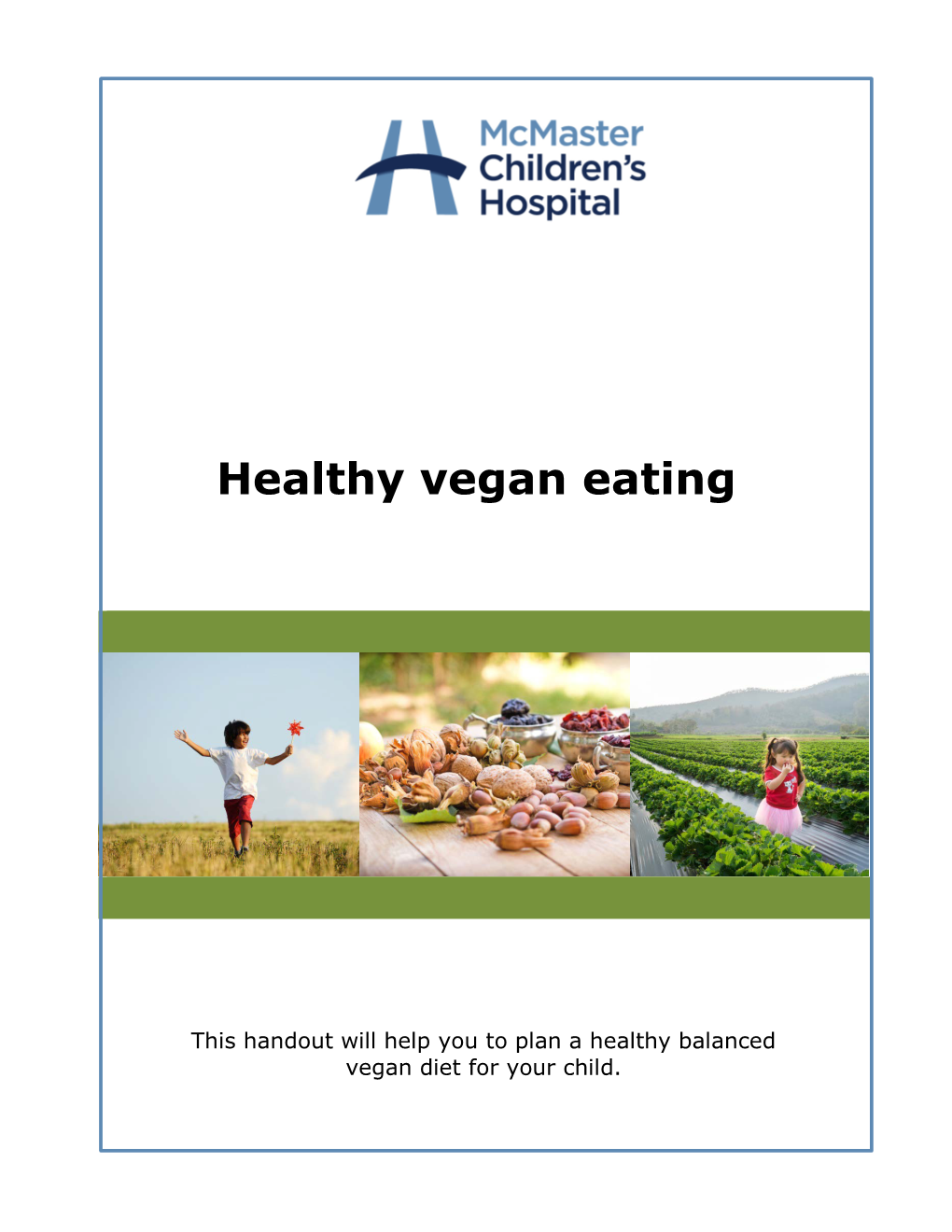 Healthy Vegan Eating (Pediatrics)
