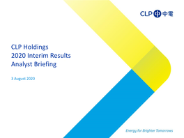 CLP Holdings 2020 Interim Results Analyst Briefing
