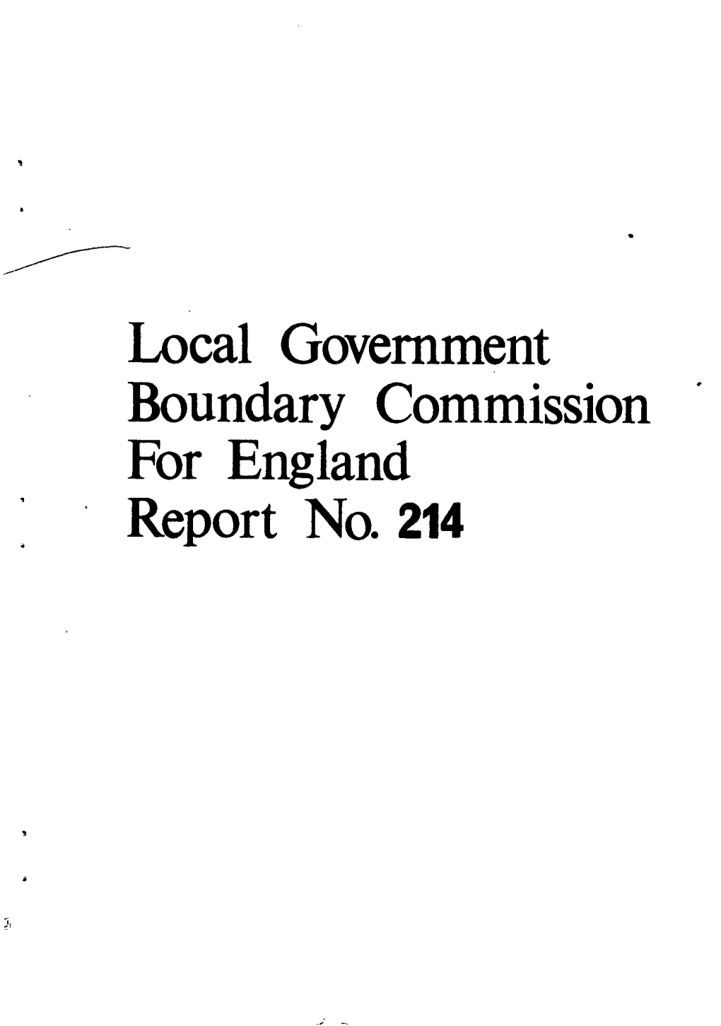 Local Government Boundary Commission for England Report No