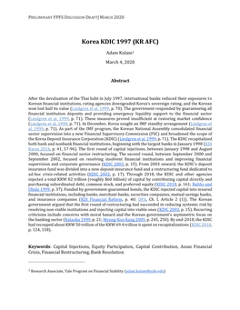 Korea KDIC 1997 (KR AFC)