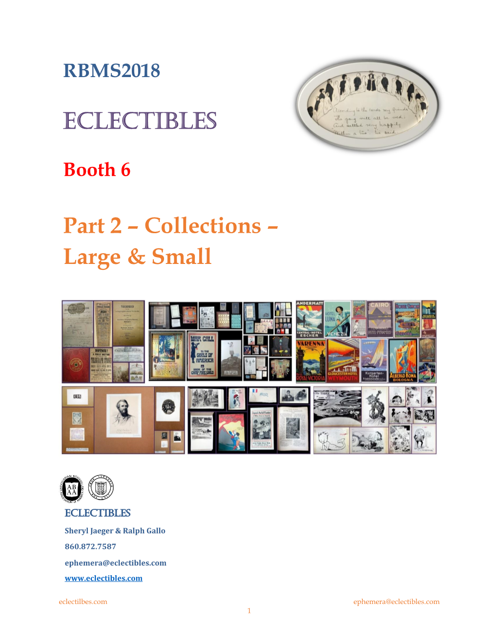 ECLECTIBLES Part 2 – Collections – Large & Small